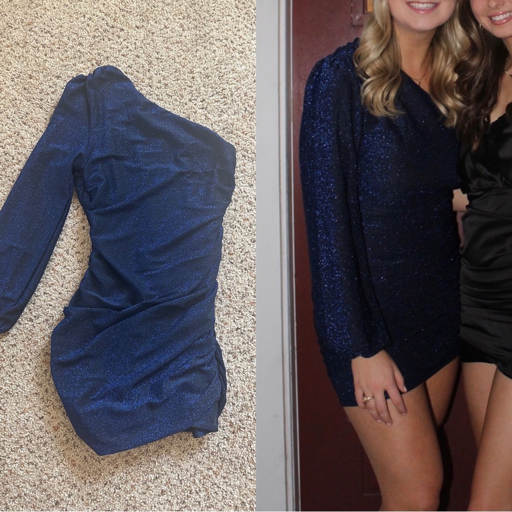 Navy blue sequin dress